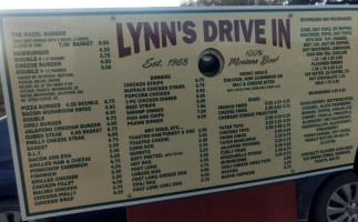 Lynn's Drive-in menu