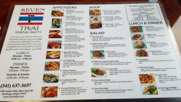 7 Seven Thai menu