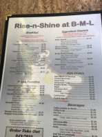 Bentley's B-m-l Diner menu