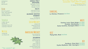 The Winslow Gin House And Eatery menu