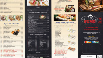 Sumo Sushi Hibachi menu
