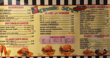 Classic 50's Drive-inn menu