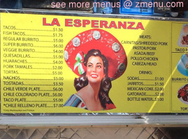 La Esperanza Mexican Taco Truck menu