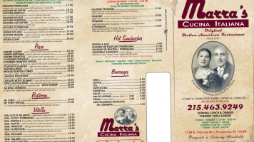 Marra's menu