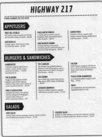 Highway 217 Cafe And Grill menu