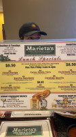 Marieta's menu