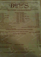 Barto's Idle Hour Steakhouse Lounge menu