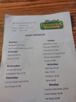 Old Stage Grill Incorporated menu