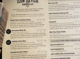 Haw River Farmhouse Ales menu