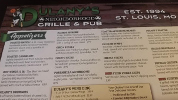 Dulanys Pub And Grille menu