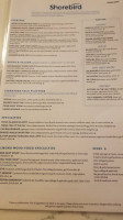 Shorebird Sedona menu