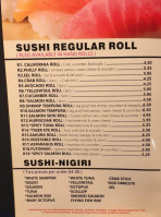 Sakura Sushi Hibachi menu