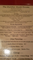 Peddler Steak House menu