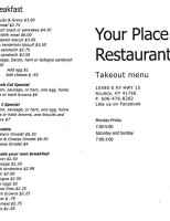 Your Place menu