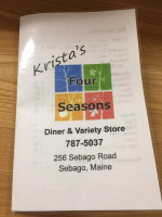 Four Seasons Cafe Catering menu