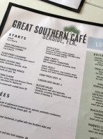 Great Southern Café menu