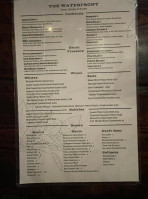 The Waterfront menu