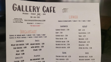 The Gallery Café menu