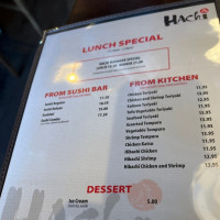 Hachi Sushi menu