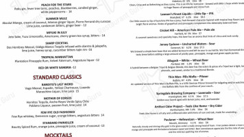 Millburn Standard menu