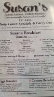 Susan's Family Restaurant. menu