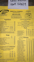 Oriental Express menu