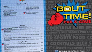 Bout Time Pub Grub menu