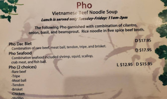 Viet-thai St Peters menu
