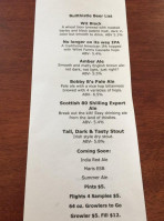 Bullthistle Brewing Company menu