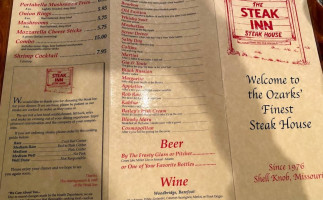 The Steak Inn menu