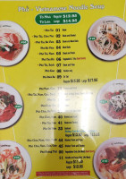 Phở Tái Bellevue Vietnamese menu