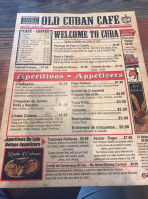 Old Cuban Cafe menu