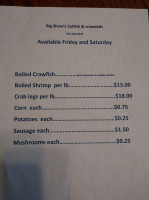 Big Show's Catfish Crawdads menu