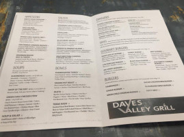Dave's Valley Grill menu