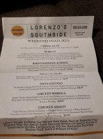 Lorenzo's Southside menu