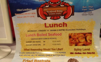 The Seafood King Bessemer menu