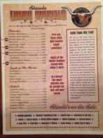 Shinola's Texas Cafe menu