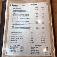 Jackie's Bistro menu