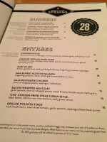 28 Springs menu