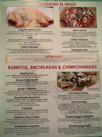 El Indio Mexican menu