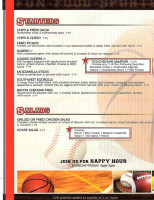 Endzone Sports Grill menu