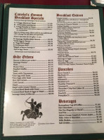 Camelot Restaurant menu
