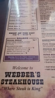 Webbers Steak House menu