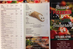 Russo's Pizzeria menu