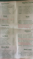 China One Buffet menu