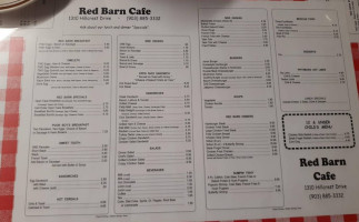 Redbarn Cafe menu