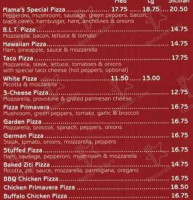 Mama's Pizza In Slatington menu