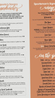 Sportsman's Cafe And Lounge menu