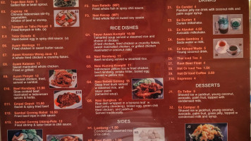 Wayang Halal menu