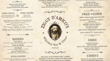 Ziggy D’amico’s Whiskey And Diner menu